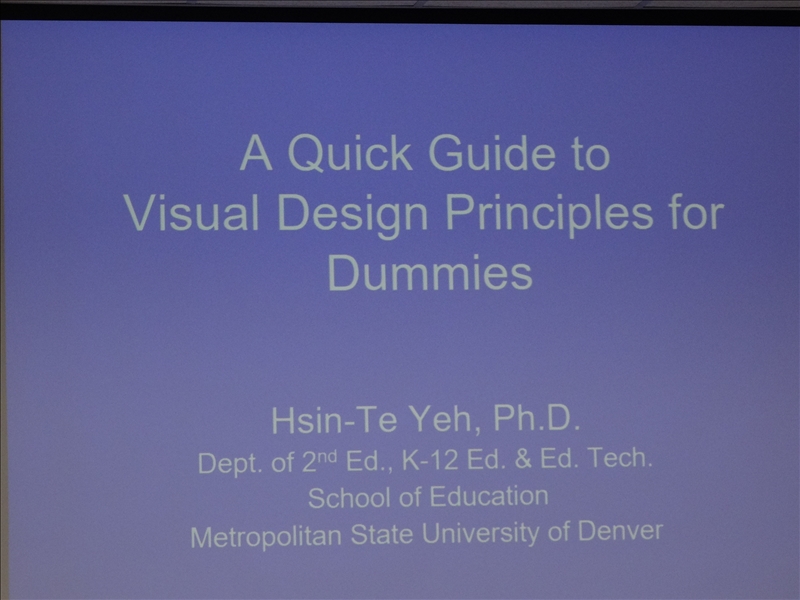 104年12月25日(五) 19:30-21:3(地點:台北校園D404) A Quick Guide to Visual Design Principles for Dummies